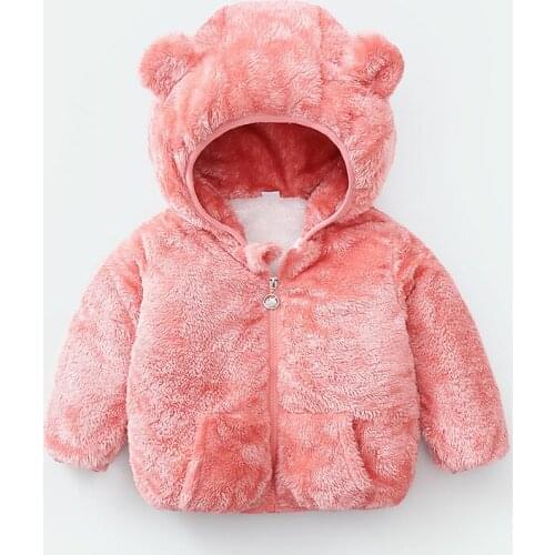 2020 Autumn Winter Baby Clothes Solid Fashion Kids Thick Jacket for Girls Boys Plus Velvet Warm Coat Childrens Woolen Coats