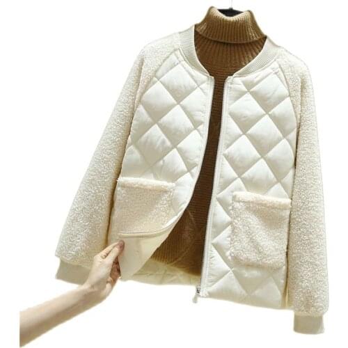 2020 Autumn Winter Short Jacket Women Lamb Fur Parkas Coats Gilrs Plus Size Parka Mujer Cotton Jackets Female Casual Tops m797