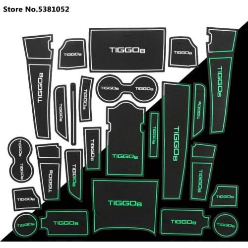 Door Groove Mats Gate Slot Pad for Chery Tiggo 8 2018 2019 2020 Accessories Cup Cover Anti-slip Sticker Decoration Non-slip