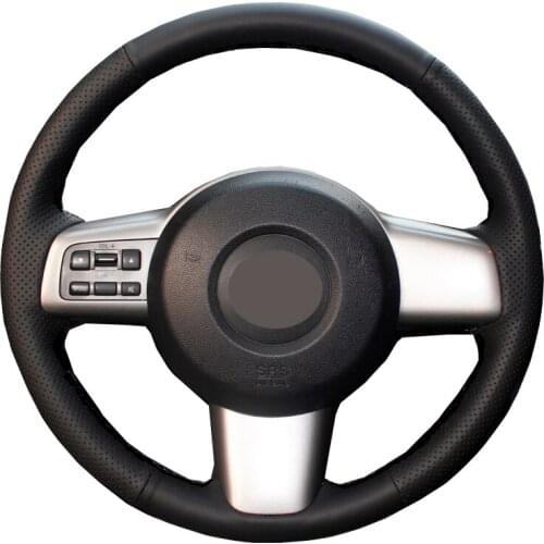 Hand Sewing Car Steering Wheel Cover Wrap Leather Suede For Mazda 2 Mazda2 2008 2009 2010 2011 2012 2013 2014 Auto Car Styling