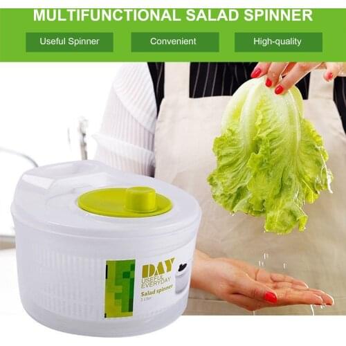 Salad Spinner Lettuce Green Washer Dryer Drain Crisper Strainer for Washing Drying Manual Leafy Fruit Vegetable Kitchen Tools