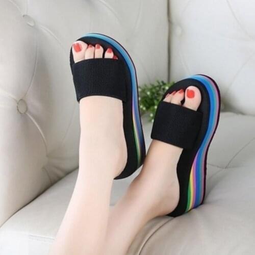Fashion Slipper Women Shoes Platform Bath Slippers Wedge Casual Beach Shoes Womens Slippers High Heel Sandals Flip Flops New