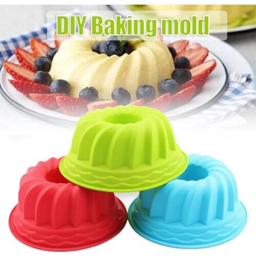 Silicone Baking Mould Spiral Ring Shaped DIY Cups Cake Durable Washable Covenience Easy Operation for Kitchen GQ