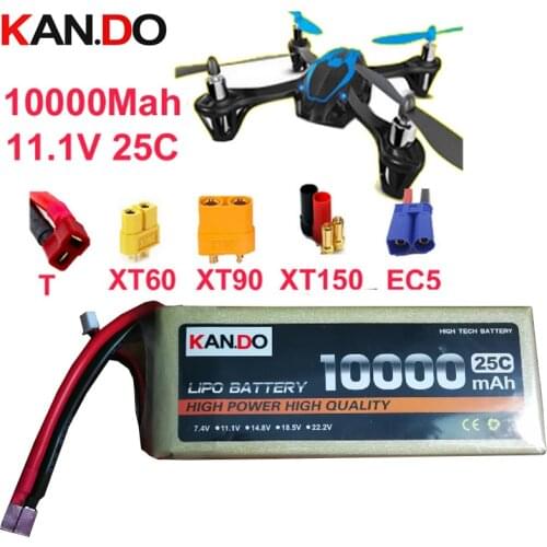 3s 25c 11.1v 10000mah battery drone battery aircraft li-poly battery 25C airplane low resistance long lasting fpv battery