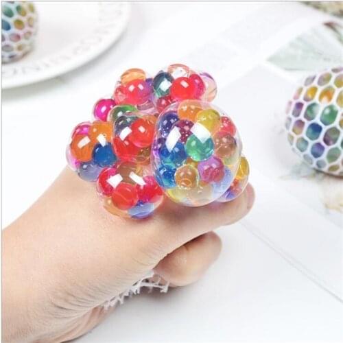 Stresses Reliever Squeeze Toys Colorful Mesh Ball Grape Squeeze Balls Toy Child Adult Novelty Sensory Fruity Play Toys
