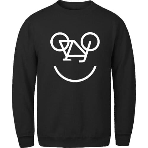 Sweatshirt Mens Smile Bicycle Casual Fleece Hoody Male Outwear Hipster Pullovers Homme Autumn Comfortable Sudaderas Masculino