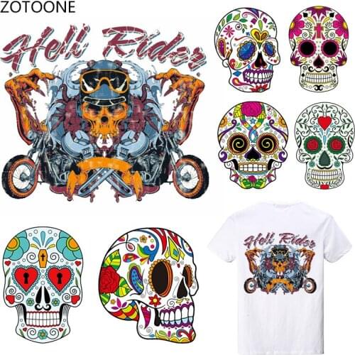 ZOTOONE Stripe Horror Series Iron on Transfer Patches on Clothing Diy Patch Heat Transfer for Clothes Decoration Stickers Gift G