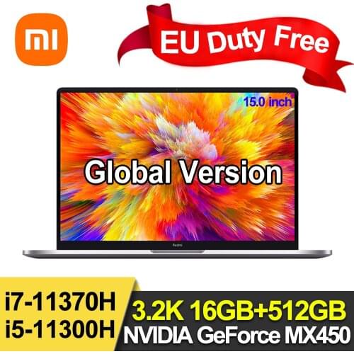 New Xiaomi RedmiBook Pro15 laptop 3.2K Screen 15.6inch 11th Intel i7-11370H/i5-11300H 16+512GB 60Hz Win10 Ultra-thin Notebook
