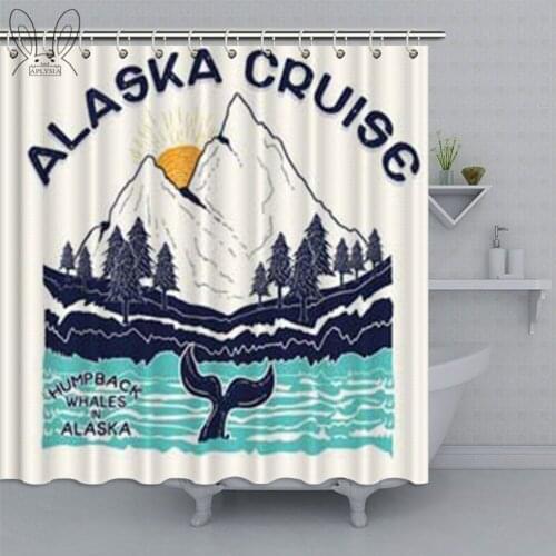 Vintage Bathroom Curtain Landscape With Forest And Mountain Waterproof Shower Curtain Polyester Fabric Bath Curtain Bathing Cove
