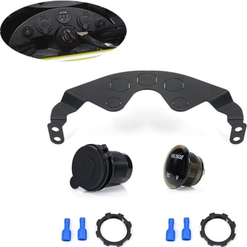 Aftermarket Motorcycle Lower Dash Panel Double USB Voltmeter Socket Aftermarket Fit For Kawasaki KLR650 2008-2018 KLR 650