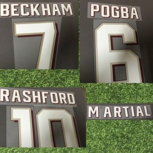 Top Quality 2019-2020 UCL Beckham Nameset Rashford Pogba Martial Mata Customize Any Name Number Iron Soccer Patch
