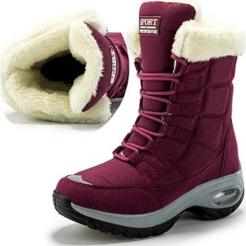 Womens Plus Size Boots Platform High Quality Keep Warm Flat Snow Boots Waterproof Comfortable Thicken Winter Shoes Women