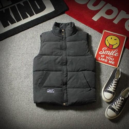 Winter Mens Sleeveless Homme Casual Coats Solid Male Cotton-Padded Thickening Vest Men Waistcoat Plus Size 4XL 5XL 8086