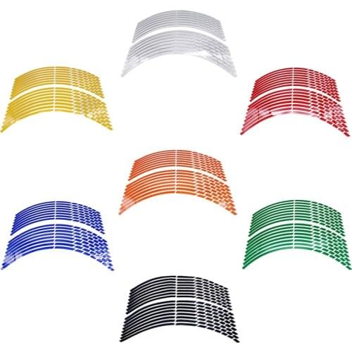 16pcs 17"18"19" Motorbike Tire Decals Trim Strips for Yamaha Suzuki Kawasaki Motorcycle Car Wheel Sticker Reflective Rim Tape