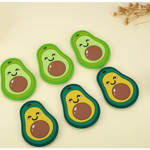 Sunrony 5pcs Wholesale Silicone Baby Teether Avocado Pendant BPA Free DIY Baby Teething Necklace Toy Accessories Nursing