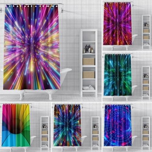 Abstract Pattern Bath curtain Waterproof Shower Curtains Polyester Psychedelic Bath Curtain Printed Curtain for Bathroom Home