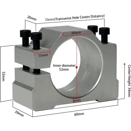 52 57 65 80mm Aluminum CNC Spindle Clamp CNC Spindle Motor Fixture Mount Bracket CNC Engraving Machine Tools Accessories