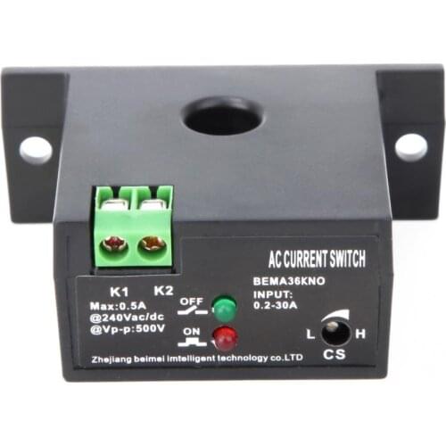 0.2-30A 40-400Hz Self-Powered Sensing Switch Automatic Industrial Control Current Detector Adjustable AC Current Sensor Switch