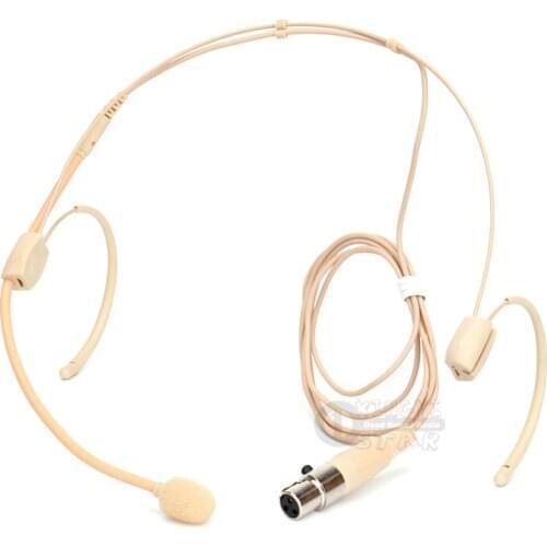 Beige Flesh Mini XLR 3 Pin TA3F Dual Earhook Headset Microphone System For Samson Wireless Mic UB7 UR7 CB288 CR288 SR55 ST5 UM1