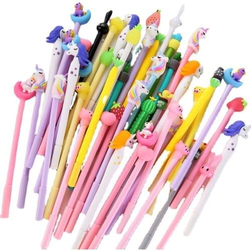 Cartoon Gel Pen Set 20pcs Send Pencil Case Student Pen Set Creative Cute Student Signature Pen Stationery School Office Supplies