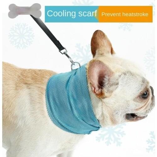 Pet Dog Cat Scarf, Spring and Summer Breathable Cooling Triangle Scarf Small and Medium French Bulldog Cat Scarf Dog Collar