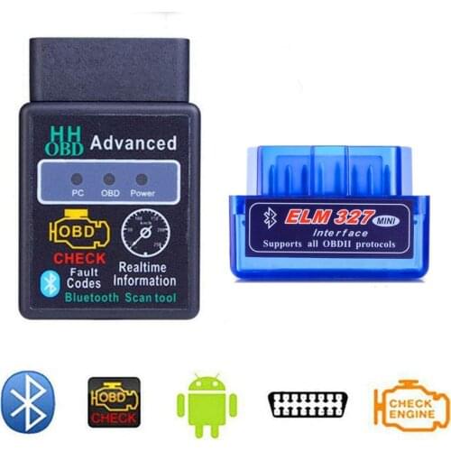 HH OBD ELM327 V2.1 V1.5 Bluetooth OBD2 OBDII CAN BUS Check Engine Car Auto Diagnostic Scanner Tool Interface Adapter For Android