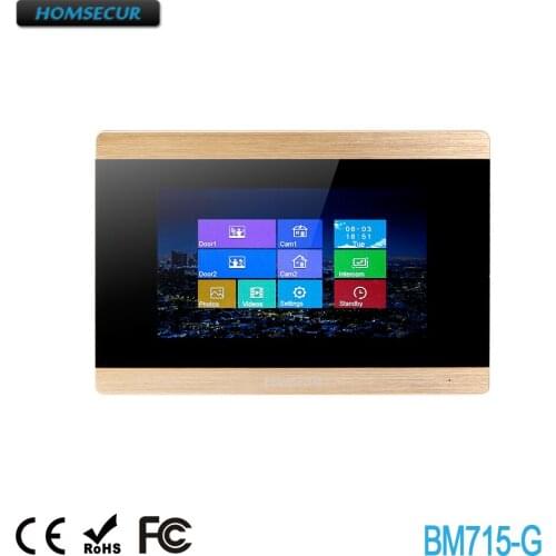 HOMSECUR BM715-G Indoor Monitor Touch Screen Monitor with Call Transfer for HDK Series 1V1,1V2,1V3,1V4,2V1,2V2,2V3,2V4