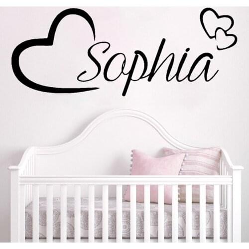Customized Name Wall Stickers Nursery Vinyl Decals Kids Room Decoration Bedroom Decor Removable Art Mural O300