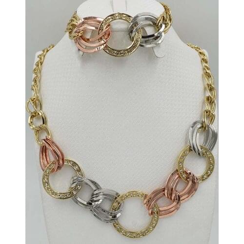 Dubai Jewelry Set set filled Necklace bracelet, Women Indian elegant wedding for party Dubai Fashion beads Jewelry Sets