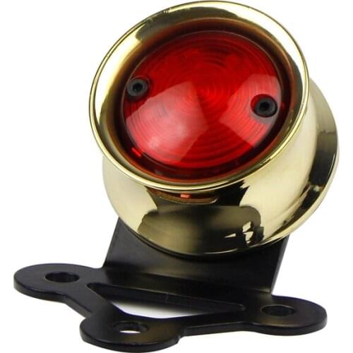 Brass Motorcycle Rear Tail Light Taillight With Bracket Universal For Most Motorcycle Harley Chopper Cafe Racer Bobber