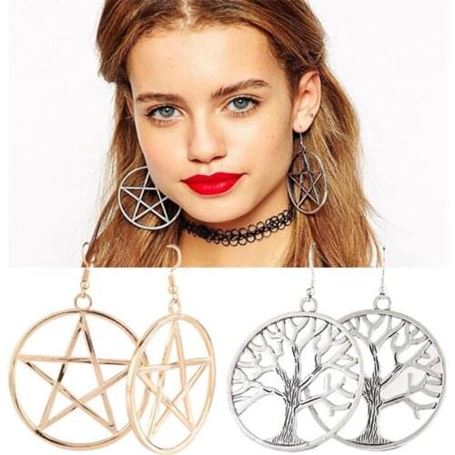Fashion exaggerated l ring big five-pointed star hot sale earrings earrings