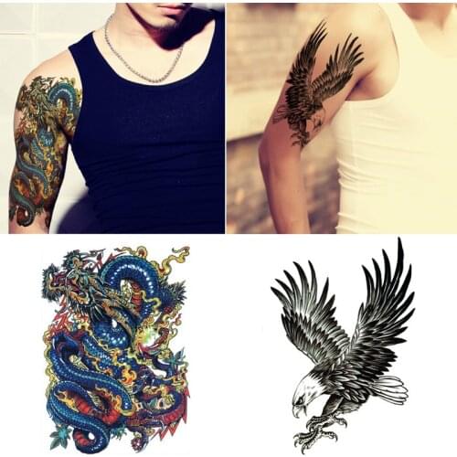 20-50Pcs Sexy Temporary Tattoos For Women Body Art Painting Arm Legs Tattoos Sticker Realistic Eagle Waterproof Tattoo Sleeve