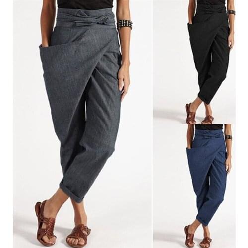 2021 Spring New Vintage Office Of Ladies Elegant Korean Black Pants Loose Women Games Large Pants To Life High Plains