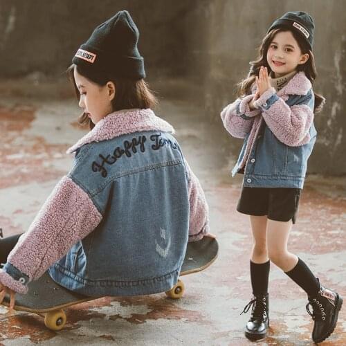 New Baby Girls Boys denim coat cashmere warm coats Kids Girl winter thick warm Tops coats Jackets Children Clothes
