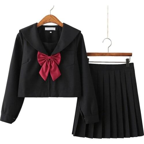 School Dresses Jk Uniforms Sailor Suit Anime School Uniform Japanese High School Cosplay Costume Short Pleated Skirt with Bow