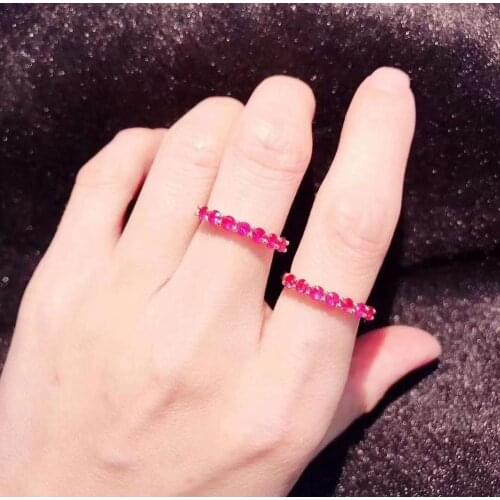 Natural And Real Red Ruby Ring 925 Sterling Silver Rings for Wedding Rings Silver 925 Gemstones Jewelry Fine Jewelry