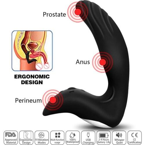 Remote Anal Plug Vibrator Silicone Prostate Stimulator Butt Plug USB Rechargeable Prostate Massage Sex Toys For Men Dildo