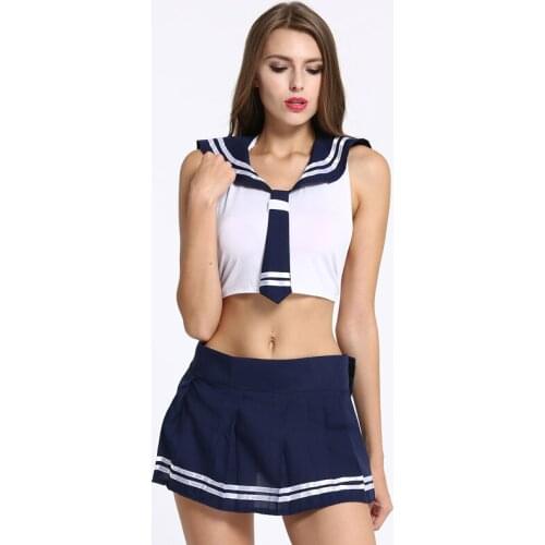 Wosofan Sexy lingerie girl student uniform shirt + skirt sexy underwear sexy costumes sets hot cosplay appeal underwear intimate