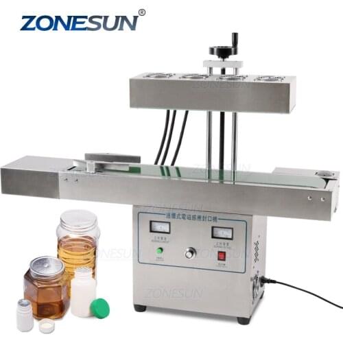 ZS-FK2100 Continuous Heat Sealer Aluminum Foil Lid Automatic Bottle Induction Heat Sealing Packaging Machines