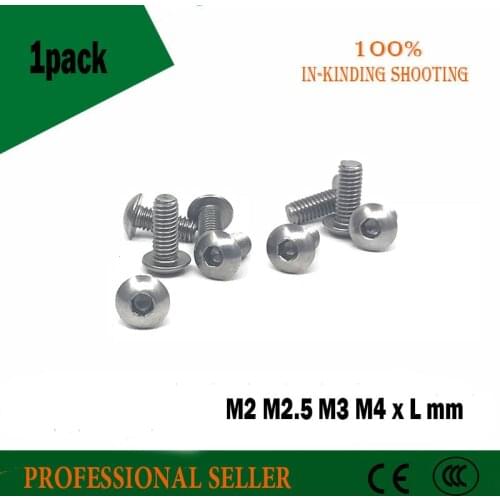 M2*3/4/5/6/8/10/12/14/16/20/25/30/40 mm Stainless Steel 304 Round Head Screws Mushroom Hexagon hex Socket Button Head Screw Bolt