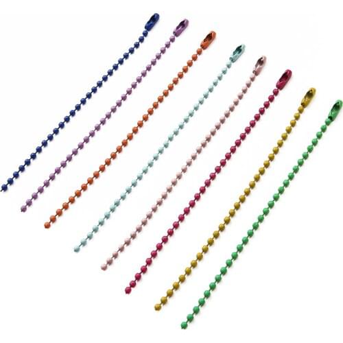 10Pcs Mix Colorful 11CM Ball Beads Chain DIY Making Key Chain/Dolls/Label Hand Tag Connector Supplies for Jewelry Components