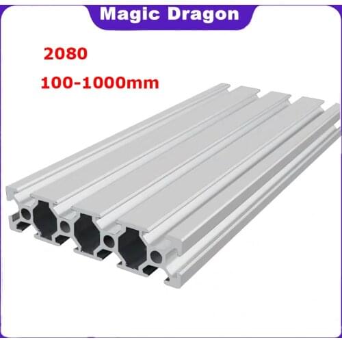 2080 1pcs 2080 Aluminum Profile 2080 Extrusion European Standard Anodized Linear Rail Aluminum Profile 2080 CNC 3D Printer Parts