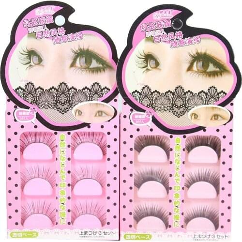 3Pairs 3D Faux Mink Hair Soft False Eyelashes Fluffy Wispy Thick Lashes Handmade Lash Eye Makeup Tools