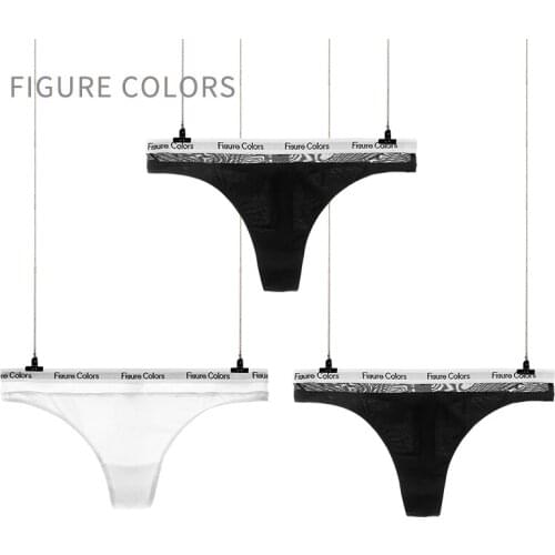 3Pcs/Lot Womens Cotton G-String Panties String Underwear Women Sexy Lingerie Pants Intimate Ladies Letter Belt Low-Rise Thong