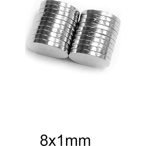 50~1000PCS 8x1 mm Strong Powerful Magnetic Magnet 8mmx1mm Permanent Neodymium Magnet Disc 8x1mm Fridge Small Round Magnet 8*1 mm