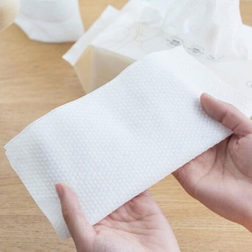 80pcs/pack Disposable Cotton Face Tissue Towel Wipes Makeup Remover Facial Cleansing Washcloth Pearl Home Travel Wet Dry U2JD