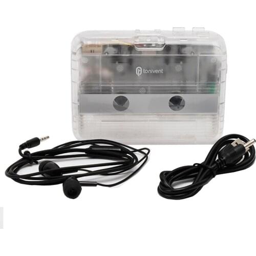 Bluetooth Transmitter Stereo Transparent Cassette Player with FM Radio Auto-revers function Portable Bluetooth Cassette Player