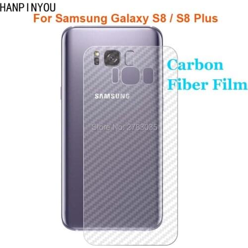 For Samsung Galaxy S8 5.8" / S8+ Plus 6.2" New Durable 3D Anti-fingerprint Transparent Carbon Fiber Back Film Screen Protector