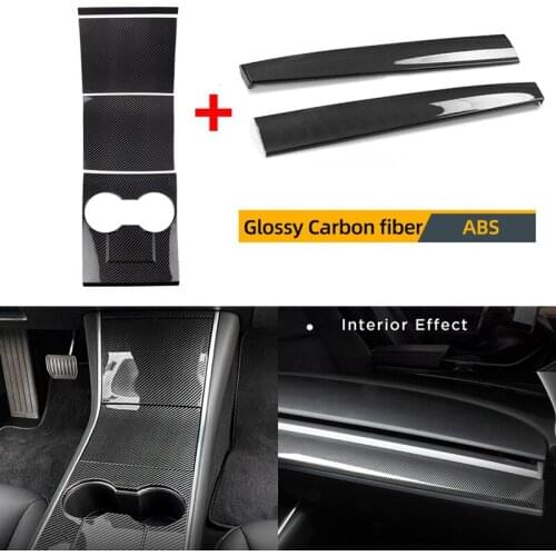 For Tesla Model 3 Y Central Control Panel Trim Dashboard Panel Carbon Fiber Center Console Shell Sticker