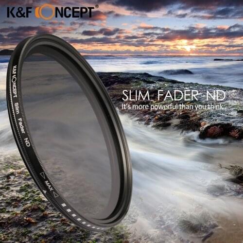 K&F CONCEPT 52mm ND Filter Fader Neutral Density Adjustable ND2 to ND400 Variable Filter for Canon Nikon DSLR+ Camera